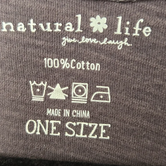 NATURAL LIFE Brown Tee  DON'T WORRY LIVE HAPPY - Picture 3 of 4